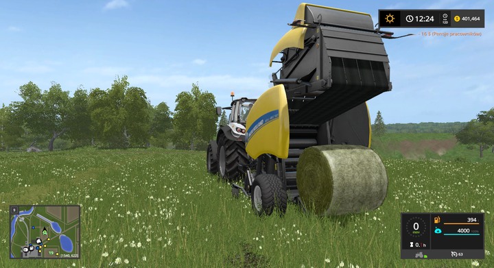 Round bales coming out of Roll-Belt 150. - Grass and bales of hay | Descriptions of equipment - Descriptions of equipment, instructions and tips - Farming Simulator 17 Game Guide