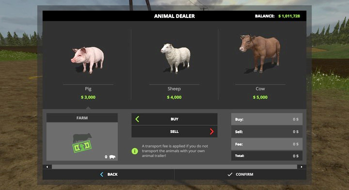 Three animal species are available - Henhouse and animal trader | Animal husbandry - Animal husbandry - Farming Simulator 17 Game Guide
