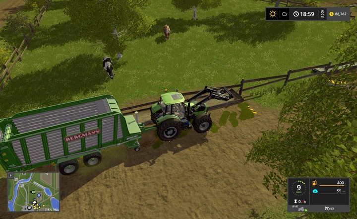 You can clean cow and sheep enclosures using forage wagons - Animal husbandry step-by-step - Animal husbandry - Farming Simulator 17 Game Guide