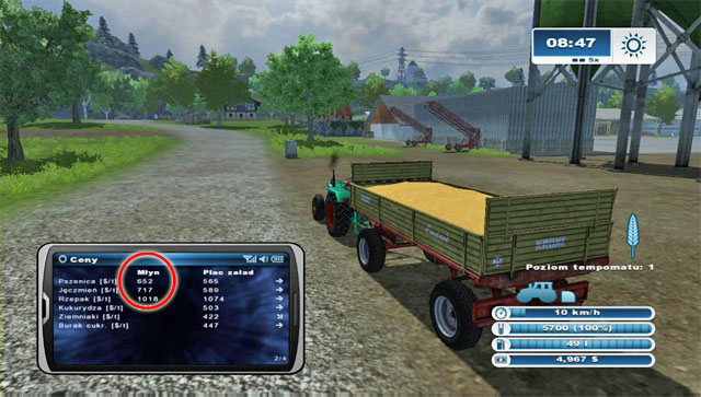 Now check the prices in your PDA - Selling crops for the first time | The basics - The basics - Farming Simulator 2013 Game Guide