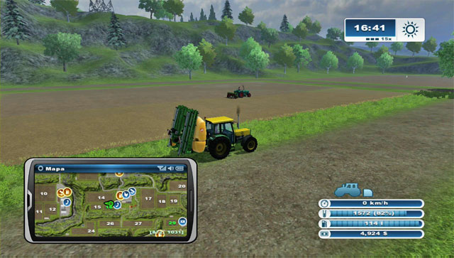 Have the sprayer always ready so that you can start spraying after the sowing is complete. - Further sowings, sprayings, harvestings and sale | Further steps - Further steps - Farming Simulator 2013 Game Guide