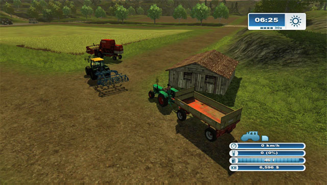 Get ready for the harvest. Once the cultivator is free, take it to the field with the tractor and trailer - you will have to clean up the field after the harvest. - Further sowings, sprayings, harvestings and sale | Further steps - Further steps - Farming Simulator 2013 Game Guide