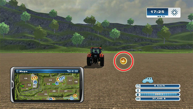 To participate in an auction, you have to drive to the field - Buying a new field on an auction | Agriculture - Agriculture - Farming Simulator 2013 Game Guide