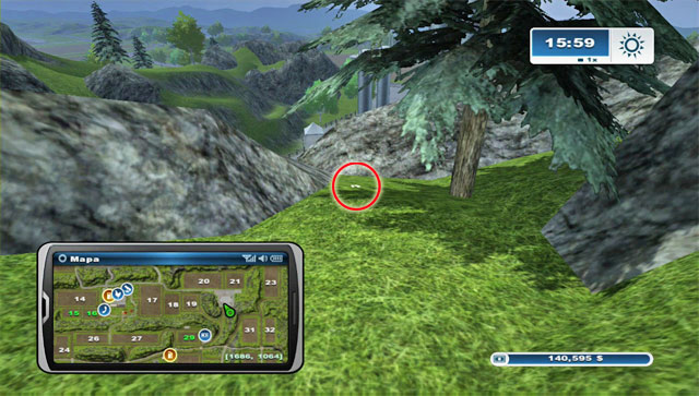 This horseshoe can be found west of #37, much lower - Area D: horseshoes #37-#44 | Horseshoes - Horseshoes - Farming Simulator 2013 Game Guide
