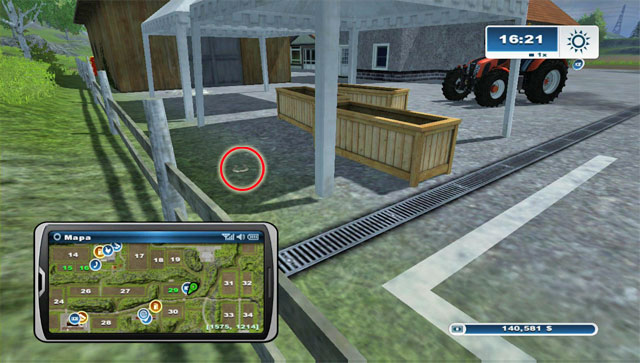 The horseshoe lies below a roof at the back of the gardening centre to the east of field 29 - Area D: horseshoes #37-#44 | Horseshoes - Horseshoes - Farming Simulator 2013 Game Guide