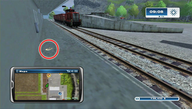 The horseshoe lies on a ramp on the west side of the train tracks, at the Freight yard - Area H: horseshoes #90-#100 | Horseshoes - Horseshoes - Farming Simulator 2013 Game Guide