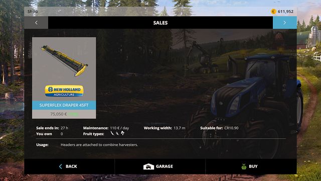 Checking the selling tab often, you can encounter interesting offers. - Buying and selling machines - Basics - Farming Simulator 15 Game Guide