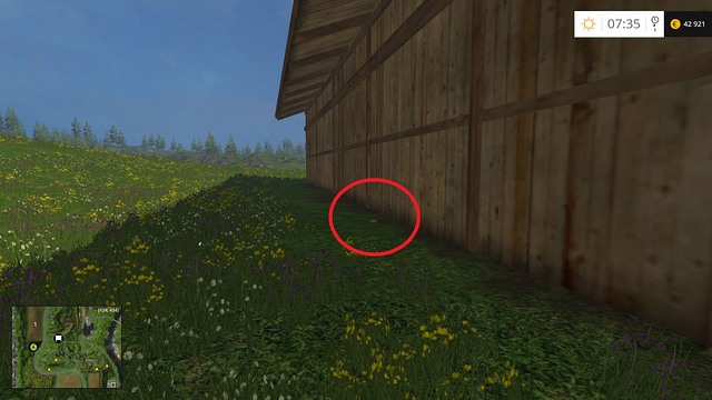 Behind a wooden building near the road - Section A - coins 1 - 12 - Gold Coins - Farming Simulator 15 Game Guide