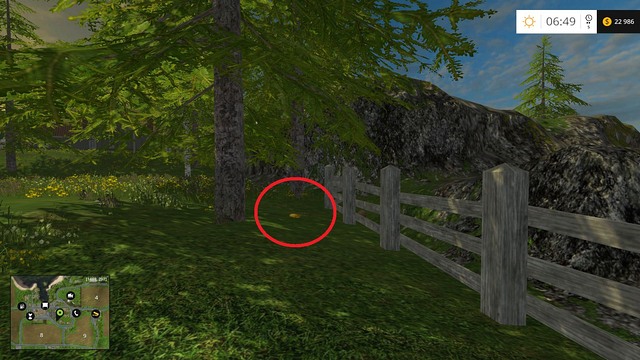 Under a tree, near the fence - Section B - coins 13 - 29 - Gold Coins - Farming Simulator 15 Game Guide