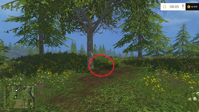 On a glade, under a tree - Section C - coins 30 - 44 - Gold Coins - Farming Simulator 15 Game Guide