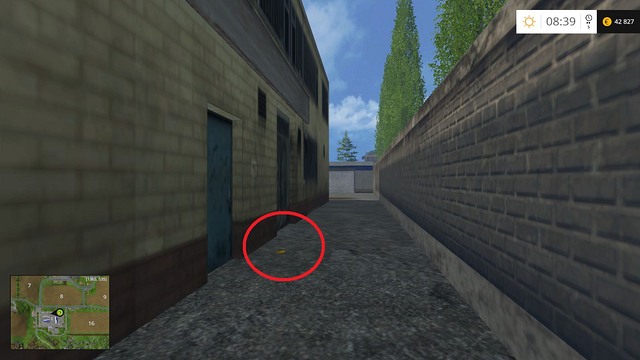 Behind a big building in the corner of the square - Section D - coins 45 - 54 - Gold Coins - Farming Simulator 15 Game Guide