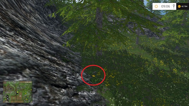 Under a tree, near some rocks - Section D - coins 45 - 54 - Gold Coins - Farming Simulator 15 Game Guide