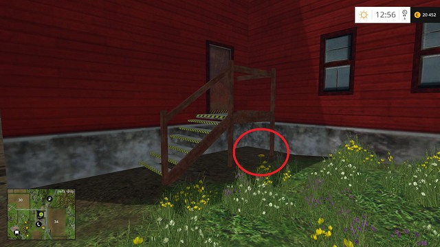 Under some stairs, behind the grain elevator - Section F - coins 70 - 89 - Gold Coins - Farming Simulator 15 Game Guide