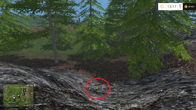 At the bottom of a small hill - Section F - coins 70 - 89 - Gold Coins - Farming Simulator 15 Game Guide