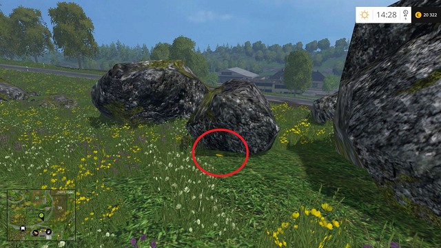 Under one of the rocks - Section G - coins 90 - 100 - Gold Coins - Farming Simulator 15 Game Guide