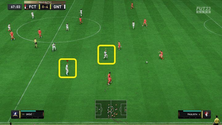 When playing defensively or even in the opponent's half, you can use the pressing of a teammate (R1 / RB) or two of your teammates (2xR1 / RB) and ask for help in retrieving the ball - FIFA 23: Beginners guide - FIFA 23: Basics - FIFA 23 Guide