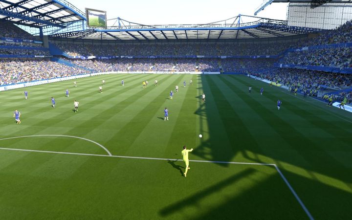 A long-distance kick is the least precise, but also an extremely dynamic way of resuming play, that puts a lot of distance between the ball and your own goal - Resuming the game as the goalkeeper | Defence - Defence - FIFA 17 Game Guide