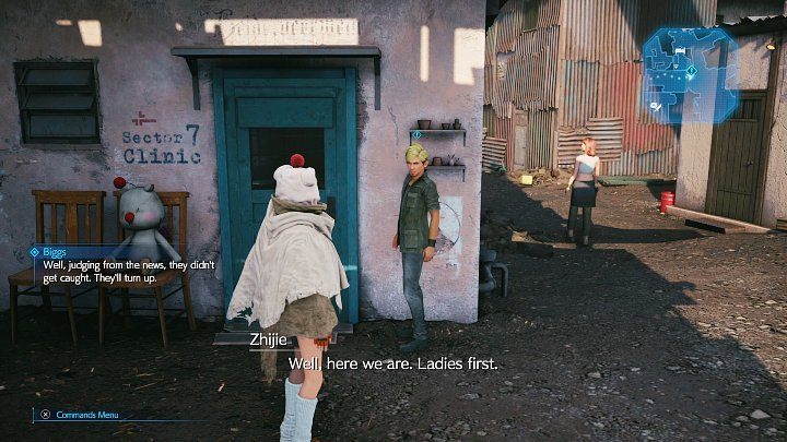 After entering Slums, a short cut-scene will begin - Final Fantasy VII Remake Intermission: First Challenge - walkthrough - Chapter 1: Wutais Finest - Final Fantasy 7 Remake Guide