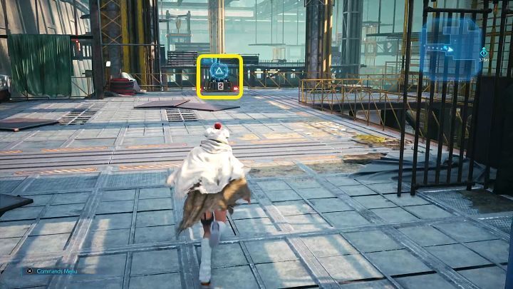 After the battle, activate another switch, and continue following yellow railing to the next platform and use the stairs to ascend to an upper floor - Final Fantasy VII Remake Intermission: After Him - walkthrough - Chapter 1: Wutais Finest - Final Fantasy 7 Remake Guide