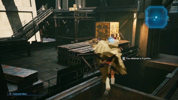 After the battle, use the ladder to climb to the upper floor and activate the conveyor belt - Final Fantasy VII Remake Intermission: After Him - walkthrough - Chapter 1: Wutais Finest - Final Fantasy 7 Remake Guide