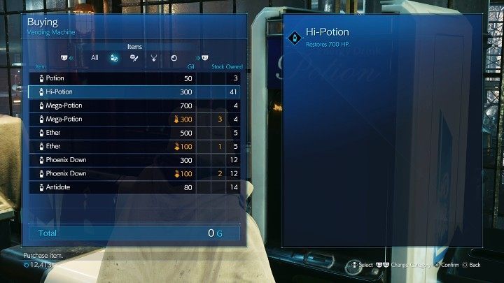 After reaching a safe point, replenish your supplies at the Vending Machine, and regenerate HP and MP, as a boss battle is just around the corner - Final Fantasy VII Remake Intermission: After Him - walkthrough - Chapter 1: Wutais Finest - Final Fantasy 7 Remake Guide