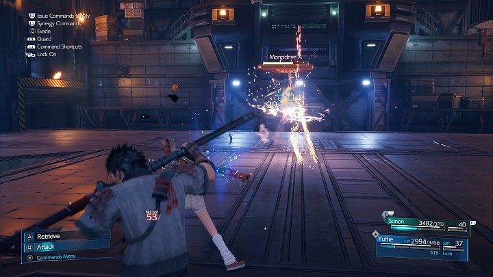 The second round involves facing two Moonodrives, which arent that durable, but can attack with a Fire spell - Final Fantasy VII Remake Intermission: Scarlets Trap - walkthrough - Chapter 2: Covert Ops - Final Fantasy 7 Remake Guide