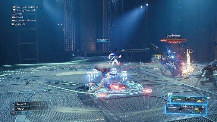 Youll be facing Deathwheel in the final battle, an autonomous anti-infantry weapon - Final Fantasy VII Remake Intermission: The Invitation - walkthrough - Chapter 2: Covert Ops - Final Fantasy 7 Remake Guide