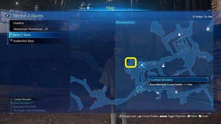 The screenshot above shows the location of The Happy Turtle Newsletter 3 - Final Fantasy VII Remake Intermission: The Happy Envoy - walkthrough - Side quests - Final Fantasy 7 Remake Guide
