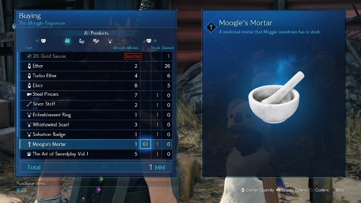 The second item you need can be purchased at the Moogle Emporium at Kids Hideou - Final Fantasy 7 Remake: Secret Medicine quest, walkthrough - Chapter 14, In Search of Hope - Final Fantasy 7 Remake Guide