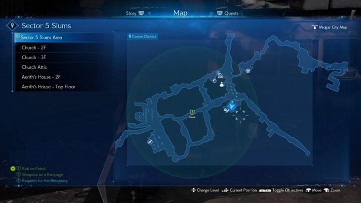 The location of the fourth kid - Final Fantasy 7 Remake: Kids on Patrol quest, walkthrough - Chapter 8, Budding Bodyguard - Final Fantasy 7 Remake Guide