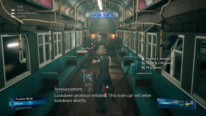 After a while, there will be a forced ID check and robots will arrive in the compartment - Final Fantasy 7 Remake: Dogged Pursuit, walkthrough - Chapters - Final Fantasy 7 Remake Guide