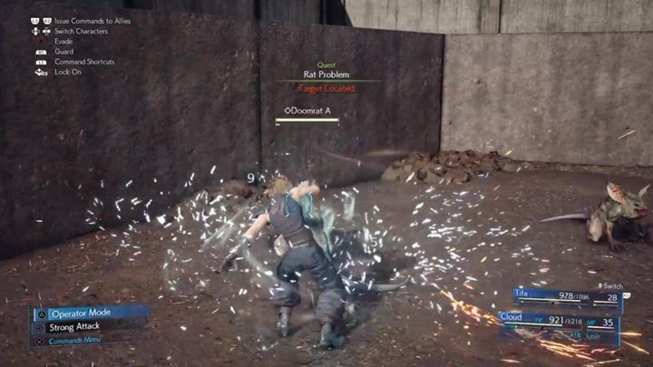 After defeating the group of rats, you must withdraw from the area for a while and return after a certain amount of time for the second wave of rats to appear - Final Fantasy 7 Remake: Rat Problem quest, walkthrough - Chapter 3, Home Sweet Slum - Final Fantasy 7 Remake Guide