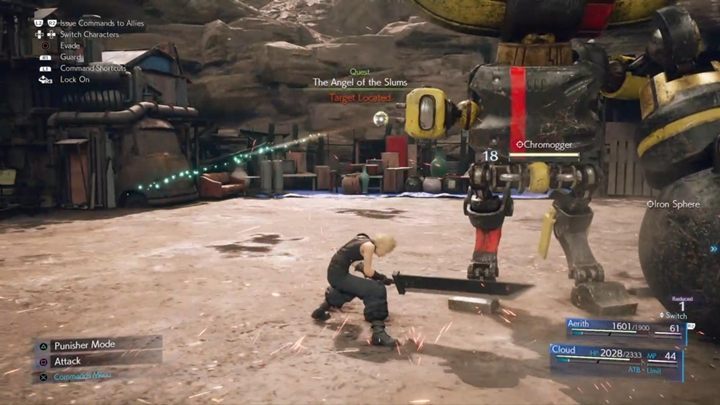 Go to the designated place, and you will face Chromogger - Final Fantasy 7 Remake: The Angel of the Slums quest, walkthrough - Chapter 8, Budding Bodyguard - Final Fantasy 7 Remake Guide