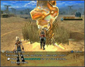 To collect energy from a dark crystal youll need to get close to one and use a shadestone on it - Giza Plains | Part I - Part I - Final Fantasy XII Game Guide