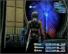 The console opening the red door (on the left) and closed blue door (on the right) - Draklor Laboratory | Part II - Part II - Final Fantasy XII Game Guide