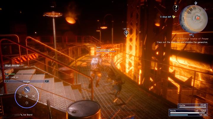 Get rid of the daemons in the factory with the help of a very familiar hunter. - Chapter 8 - Seaworthy | Main storyline - Main storyline - Final Fantasy XV Game Guide