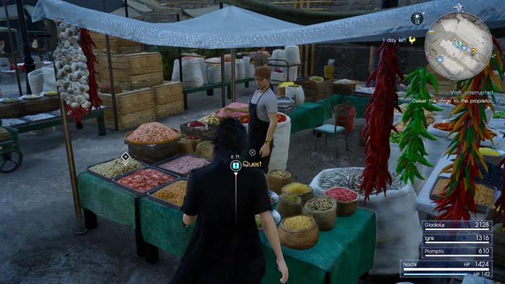 During the walk with Iris in chapter 3 you will stumble upon numerous merchants in Lestallum - Lestallum merchants | Side quests - Side quests - Final Fantasy XV Game Guide