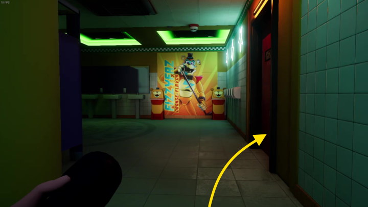 Run out of the door and immediately run towards the slot machines on the ground floor - FNAF SB: Repair Robot Head - walkthrough, solution - Walkthrough - FNAF Security Breach Guide