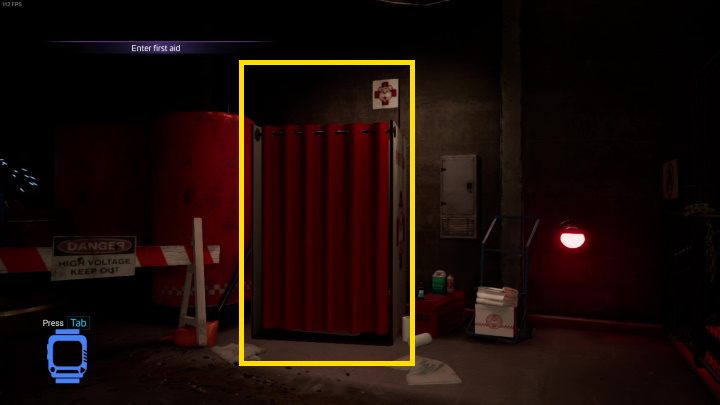 After the dialogue concludes, get back to the robot and continue along the path - FNAF SB: Get Out - walkthrough, solution - Transition description - FNAF Security Breach game guide