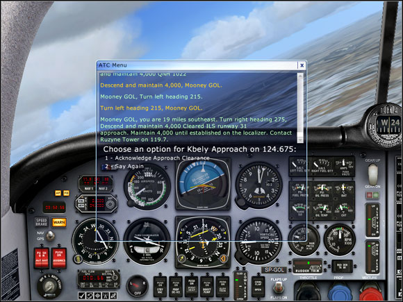 Permission for landing approach. - Preparation for landing - Exemplary flight: Mooney Bravo - Flight Simulator X - Game Guide and Walkthrough