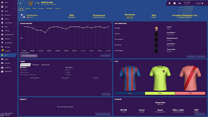 After choosing a league, it will be the time to find the team that suits you best - Football Manager 2019: First steps in career - Football Manager 2019: Good start - Football Manager 2019 Guide and Tips