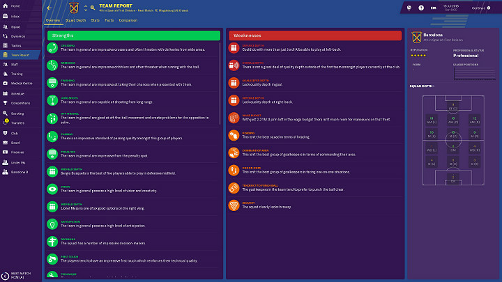 Once youve accepted the position of a manager in a club, its worth spending some time getting to know the clubs history, preferred style of play, goals to achieve, strengths and weaknesses, and so on - Football Manager 2019: First steps in career - Football Manager 2019: Good start - Football Manager 2019 Guide and Tips