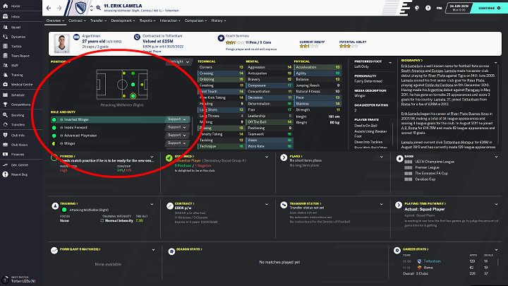 In FM 20, many players have only one main role and wont get satisfactory results when playing on a different one - Get acquainted with the players | Football Manager 2020 - First Steps - Football Manager 2020 Guide