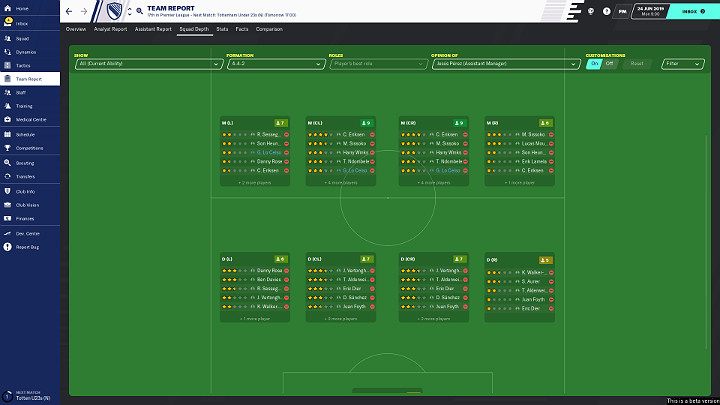 When buying players on the transfer market, make sure to not buy too many players for one section of the field, as you wont be able to use them all - The depth of the squad | Football Manager 2020 - First Steps - Football Manager 2020 Guide