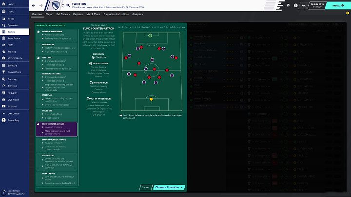 Football Manager 2020 allows the Player to set several tactics that can be changed at will - Tactics sets | Football Manager 2020 - First Steps - Football Manager 2020 Guide