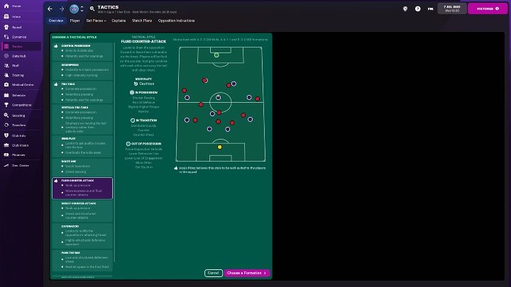 When creating the first tactic for your team in FM 2022 , you can take a hist from the AI - the thumb icon marks styles that can work well for the selected club - Football Manager 2022: Tactics - Basics - Football Manager 2022 Guide