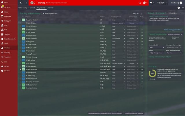 Just like in the team training, you can decide on what should the coaches focus while creating the training rigor for specific player - Focus - attributes - Individual training - Football Manager 2015 - Game Guide and Walkthrough