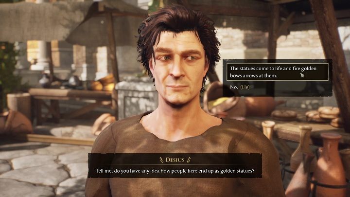 You'll get an opportunity of obtaining the Golden Bow after talking to the trader - The Forgotten City: Golden Bow - how to get? - FAQ - The Forgotten City Guide