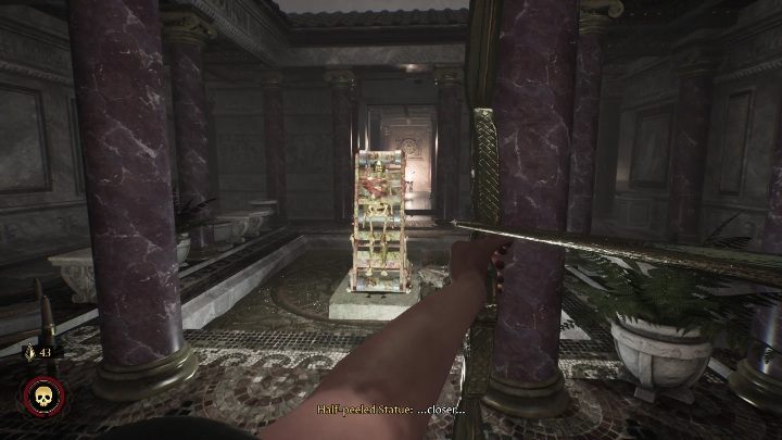 In the next room you'll find a statue of a woman attached to a metal device - The Forgotten City: Golden Bow - how to get? - FAQ - The Forgotten City Guide