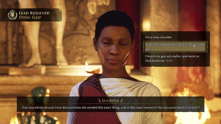 When you reach Lucretia immediately give her the medicine - The Forgotten City: Heal Iulia - walkthrough - Part 1 - The Forgotten City Guide